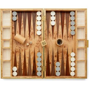 Shagreen Backgammon Set, Dove | Games Games Games