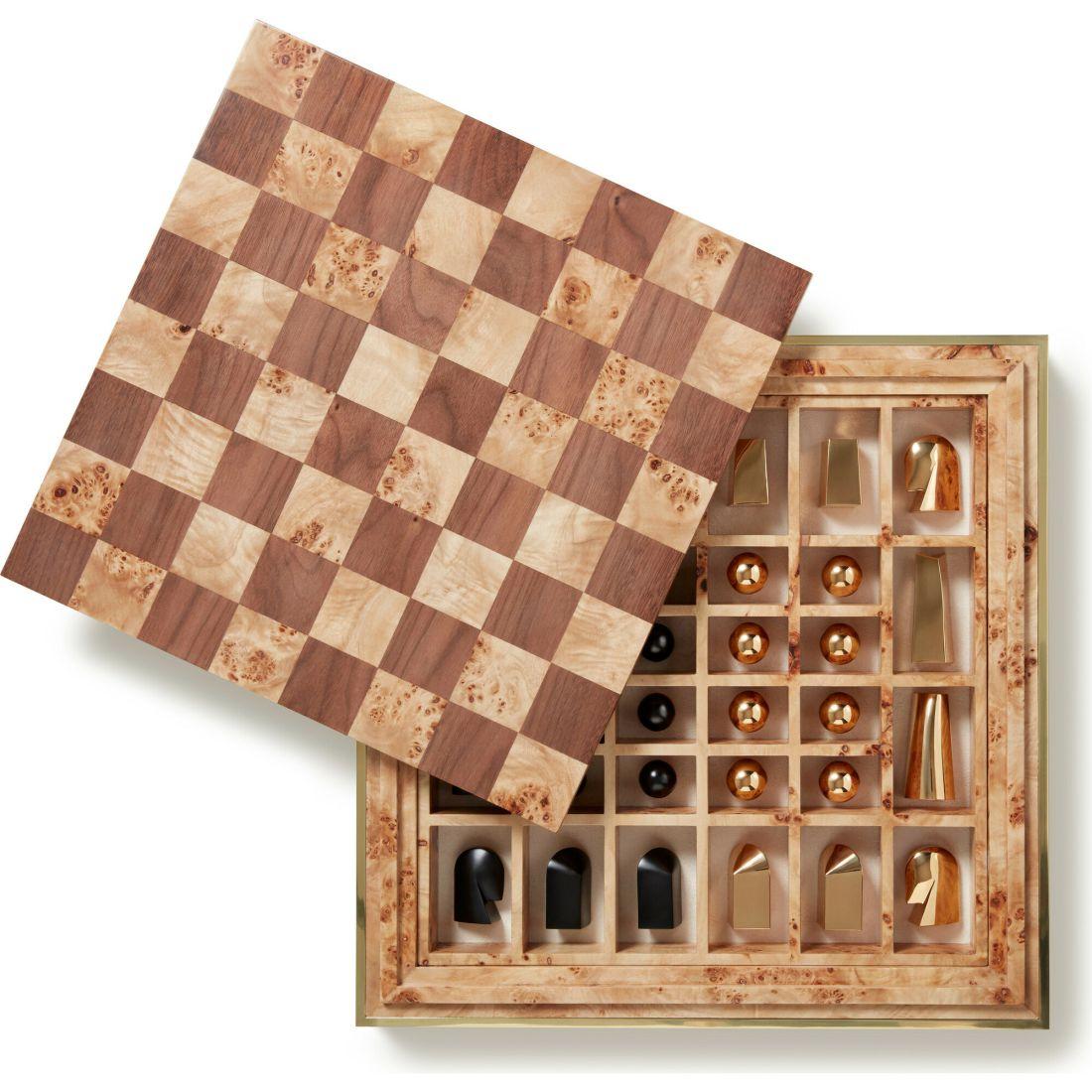 Shagreen Chess Set, Chocolate | Games Games Brown