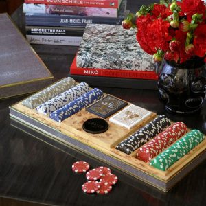 Shagreen Poker Set, Chocolate | Games Games Brown