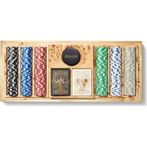 Shagreen Poker Set, Chocolate | Games Games Brown