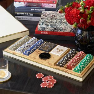 Shagreen Poker Set, Cream | Games Games Cream