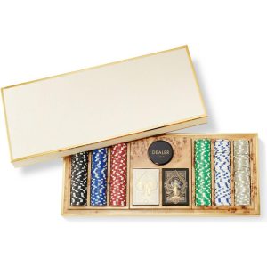 Shagreen Poker Set, Cream | Games Games Cream