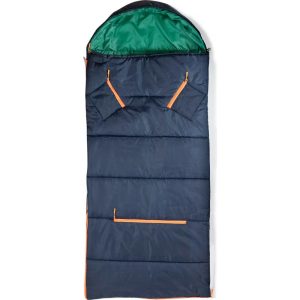 Sleep ‘N’ Pack Big Kids Sleeping Bag, Navy/Green | Yard & Lawn Games Outdoor Navy