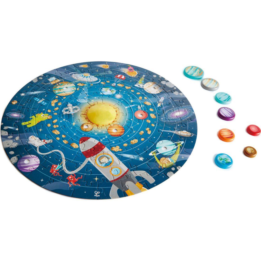 Solar System Round Puzzle, 102 Large Wood Pieces | Puzzles Imaginative Learning Multi