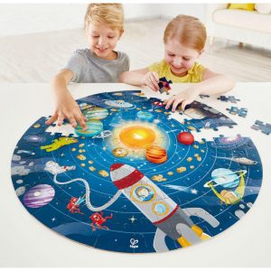 Solar System Round Puzzle, 102 Large Wood Pieces | Puzzles Imaginative Learning Multi