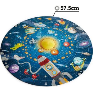 Solar System Round Puzzle, 102 Large Wood Pieces | Puzzles Imaginative Learning Multi