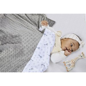 Sophie Baby Blanket Set, Grey/White | Plush Baby & Toddler Multi