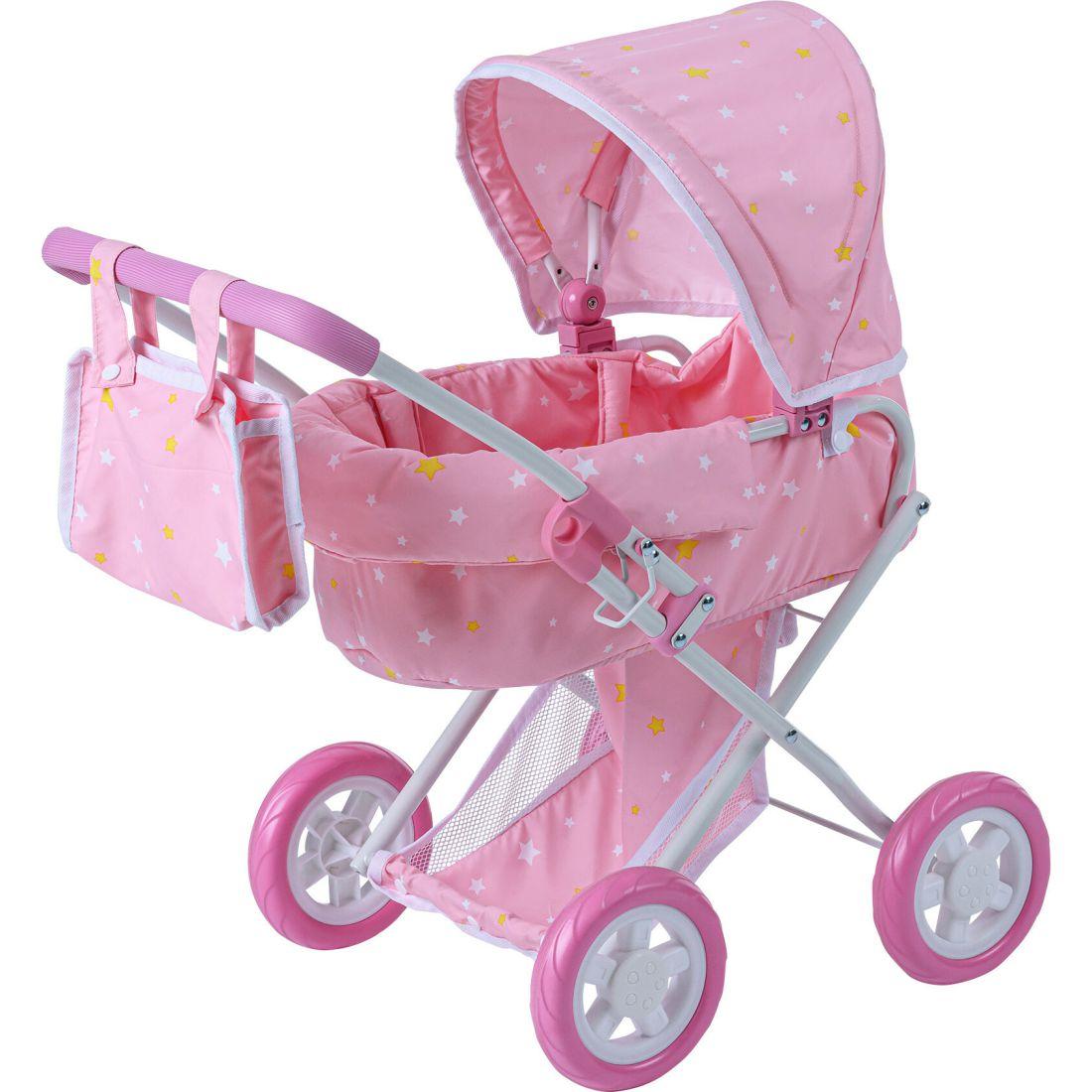 Stars Princess Deluxe Baby Doll Stroller, Pink/White | Dolls & Doll Accessories Dolls & Doll Accessories Dolls & Doll Accessories