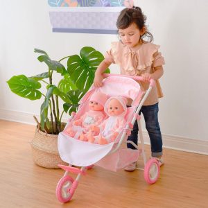 Stars Princess Deluxe Baby Doll Stroller, Pink/White | Dolls & Doll Accessories Dolls & Doll Accessories Dolls & Doll Accessories