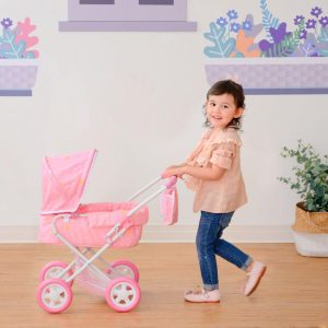 Stars Princess Deluxe Baby Doll Stroller, Pink/White | Dolls & Doll Accessories Dolls & Doll Accessories Dolls & Doll Accessories