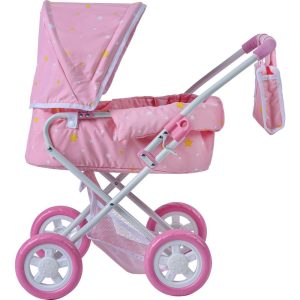 Stars Princess Deluxe Baby Doll Stroller, Pink/White | Dolls & Doll Accessories Dolls & Doll Accessories Dolls & Doll Accessories