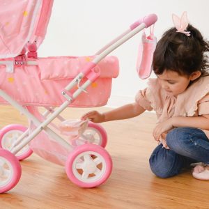 Stars Princess Deluxe Baby Doll Stroller, Pink/White | Dolls & Doll Accessories Dolls & Doll Accessories Dolls & Doll Accessories