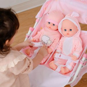 Stars Princess Deluxe Baby Doll Stroller, Pink/White | Dolls & Doll Accessories Dolls & Doll Accessories Dolls & Doll Accessories