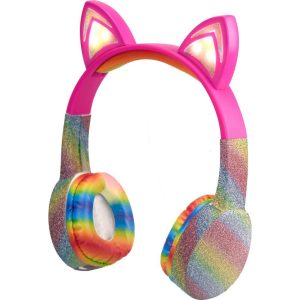 Stereo Bluetooth Rainbow Glitter Kids Headphones | Tech Toys Kids Prints