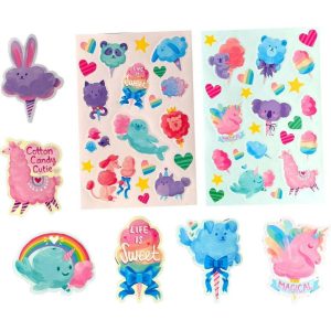 Stickiville Stickers: Fluffy Cotton Candy – Scented (2 Sheets & 6 Die-Cut)(Paper) | Arts & Crafts Arts & Crafts Arts & Crafts