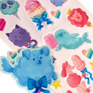 Stickiville Stickers: Fluffy Cotton Candy – Scented (2 Sheets & 6 Die-Cut)(Paper) | Arts & Crafts Arts & Crafts Arts & Crafts