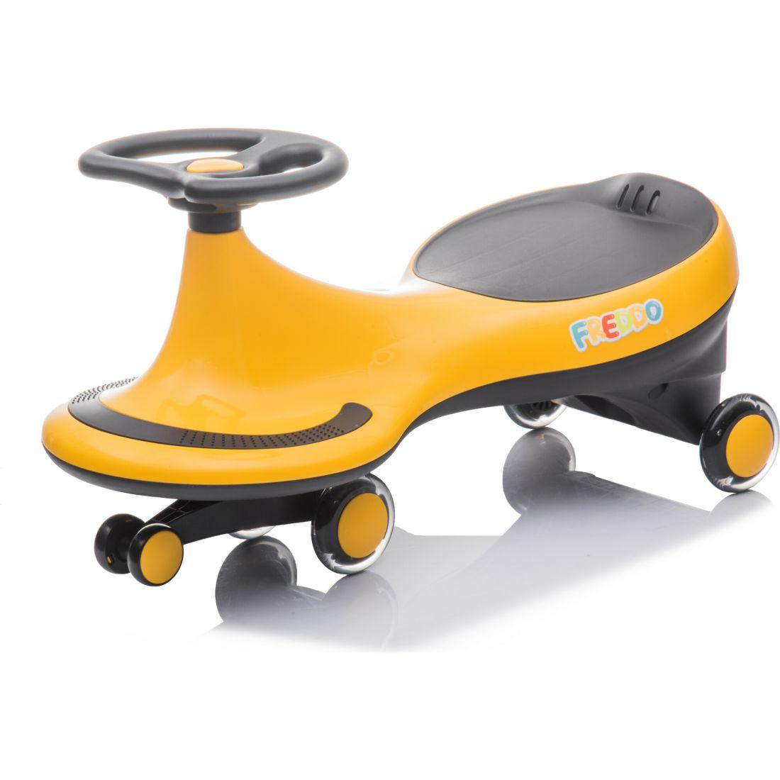 Swing Car With Flashing Wheels Yellow | Ride-Ons Outdoor Ride-Ons