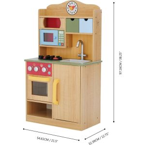 Teamson Kids Little Chef Florence Classic Wooden Play Kitchen | Play Kitchens Kids Brown