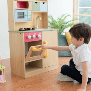 Teamson Kids Little Chef Florence Classic Wooden Play Kitchen | Play Kitchens Kids Brown