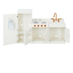 Teamson Kids Little Chef Paris Wood Play Kitchen, White/Rose Gold | Play Kitchens Kids Play Kitchens