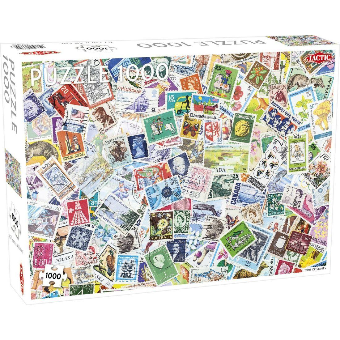 Tons Of Stamps 1000-Piece Puzzle | Puzzles Imaginative Learning Multi