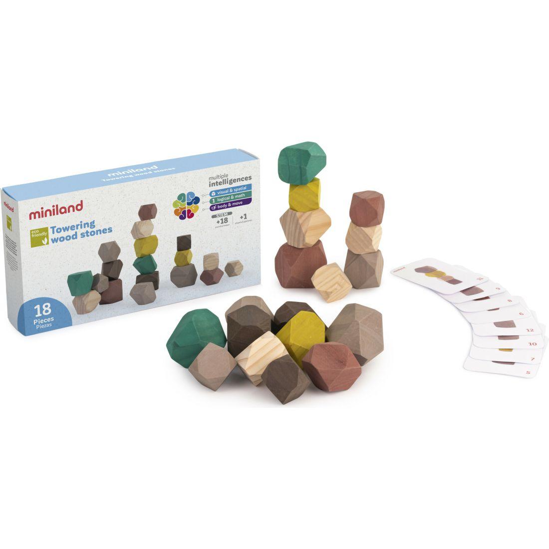 Towering Wood Stones 18 Pcs | Blocks, Sorters & Stackers Baby & Toddler Blocks, Sorters & Stackers