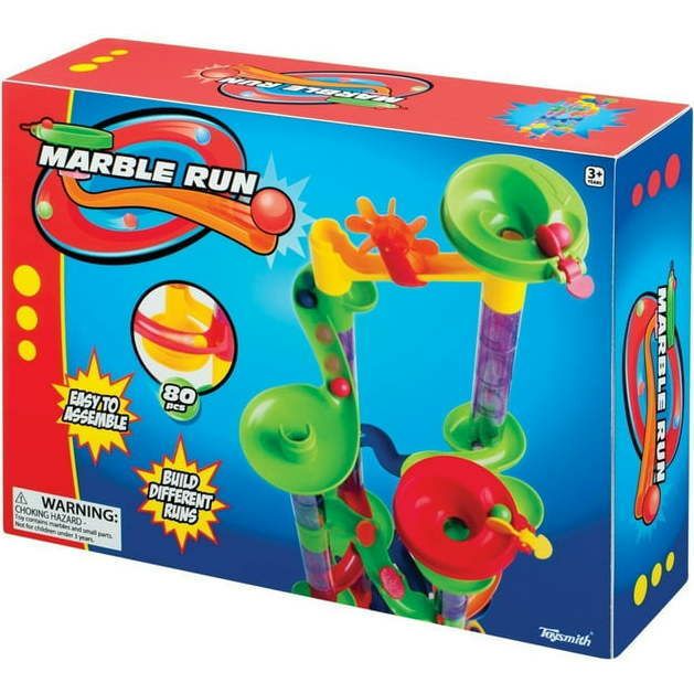 Toysmith 80-Piece Marble Run Building Toy – Stem | STEM Toys Kids Multi