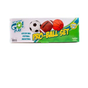 Toysmith Pro-Ball Set: Soccer, Basketball, Football | Sports Outdoor Multi