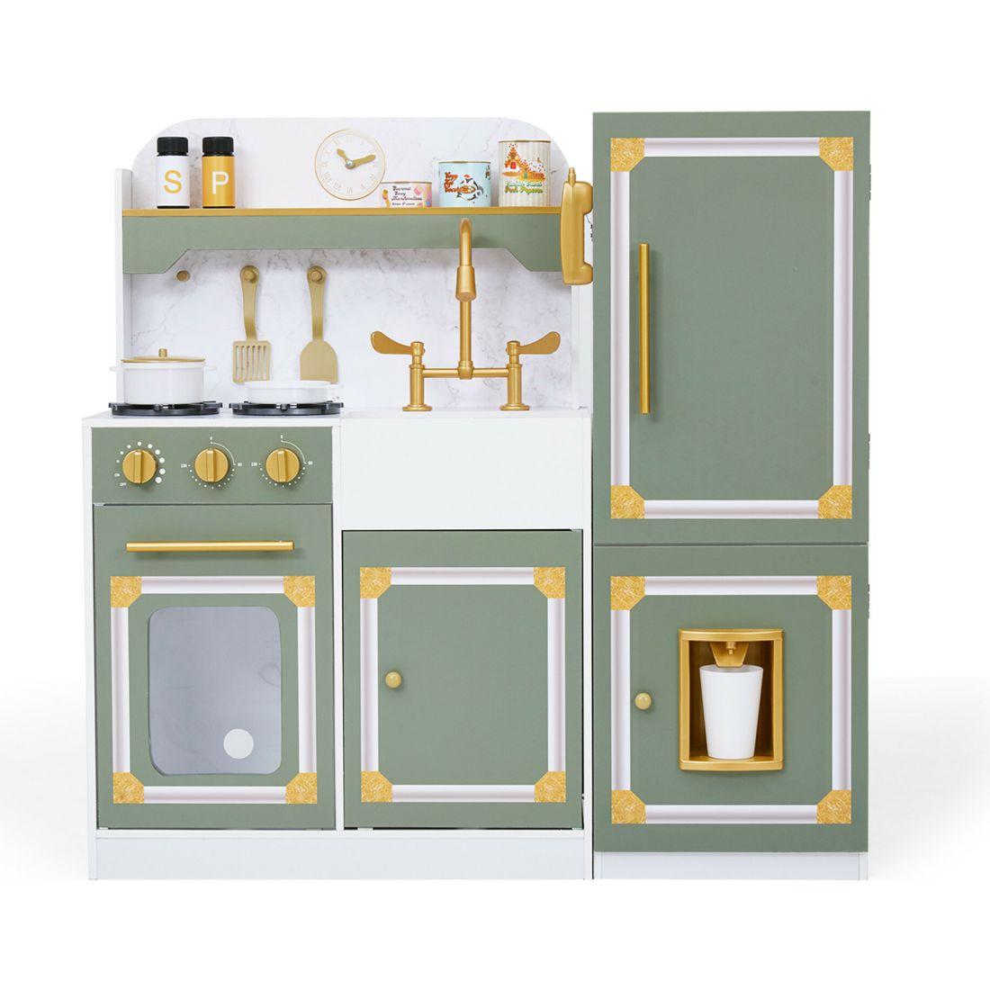 Versailles Deluxe Classic Play Kitchen, Olive Green | Play Kitchens Kids Green