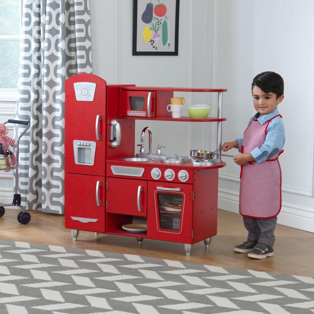 Vintage Kitchen, Red | Play Kitchens Kids Play Kitchens