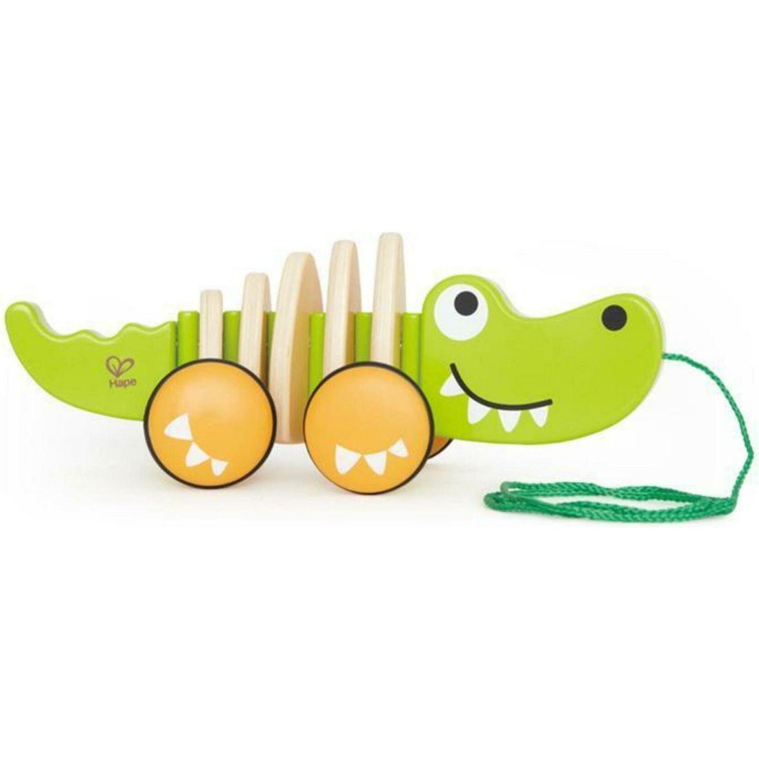 Walk-A-Long Crocodile Wooden Pull Along Toy, Toddlers | Push & Pull Baby & Toddler Multi