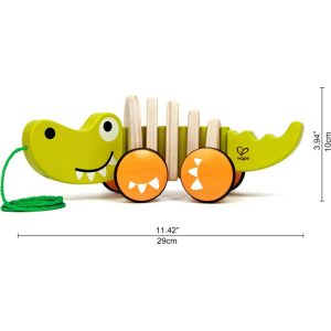 Walk-A-Long Crocodile Wooden Pull Along Toy, Toddlers | Push & Pull Baby & Toddler Multi