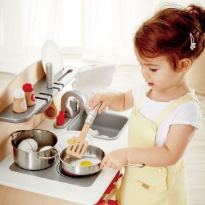 White Fully Equipped Wooden Gourmet Kitchen For Kid’S | Play Food & Accessories Kids Multi