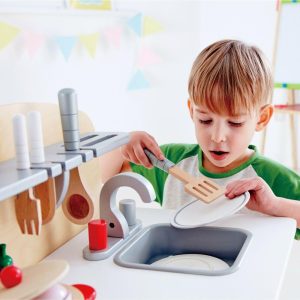 White Fully Equipped Wooden Gourmet Kitchen For Kid’S | Play Food & Accessories Kids Multi