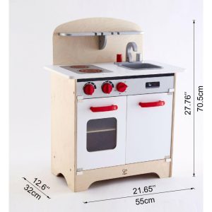 White Fully Equipped Wooden Gourmet Kitchen For Kid’S | Play Food & Accessories Kids Multi