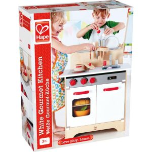 White Fully Equipped Wooden Gourmet Kitchen For Kid’S | Play Food & Accessories Kids Multi