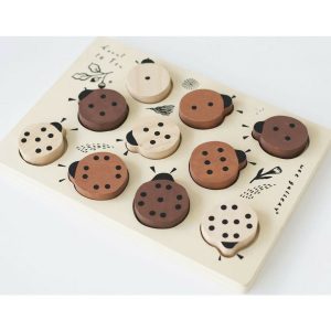 Wooden Tray Puzzle – Count To 10 Ladybugs, Brown | Puzzles Imaginative Learning Puzzles