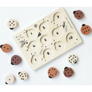 Wooden Tray Puzzle – Count To 10 Ladybugs, Brown | Puzzles Imaginative Learning Puzzles