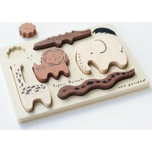 Wooden Tray Puzzle – Ocean Animals – 2Nd Edition, Brown | Puzzles Imaginative Learning Puzzles