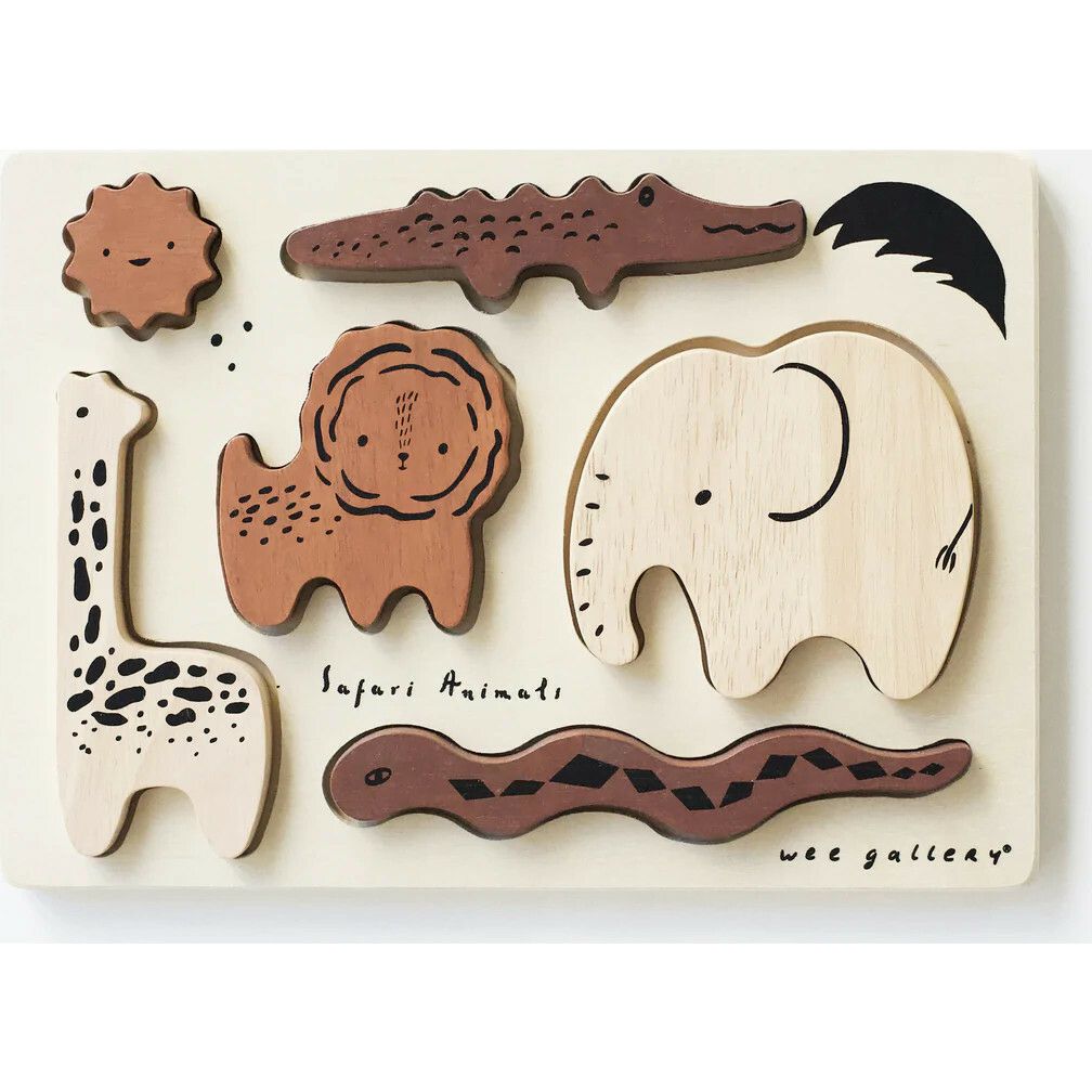 Wooden Tray Puzzle – Safari Animals – 2Nd Edition, Brown | Puzzles Imaginative Learning Puzzles