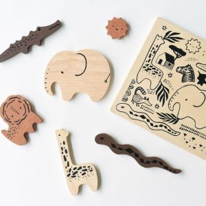 Wooden Tray Puzzle – Safari Animals – 2Nd Edition, Brown | Puzzles Imaginative Learning Puzzles