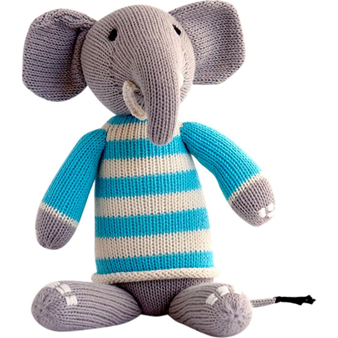 Elephant In Sweater, Grey/Blue | Plush Baby & Toddler Blue