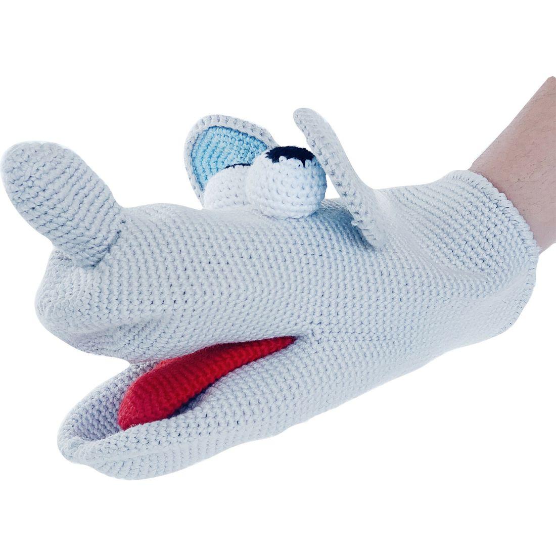 Elephant Organic Knit Hand Puppet | Plush Baby & Toddler Grey