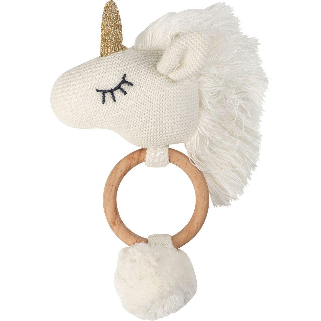 Organic Unicorn Rattle, White | Teethers & Rattles Baby & Toddler Teethers & Rattles