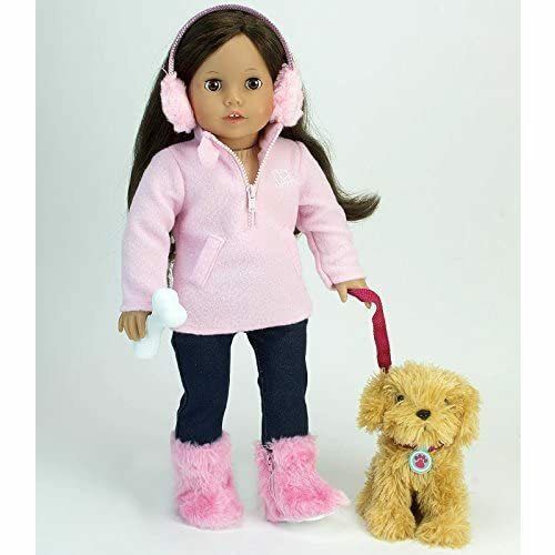 18” Doll Puppy Dog & Accessories Set, Pink | Dolls & Doll Accessories Dolls & Doll Accessories Dolls & Doll Accessories