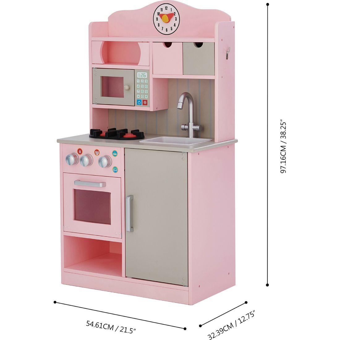 Teamson Kids Little Chef Florence Classic Wooden Play Kitchen | Play Kitchens Kids Pink