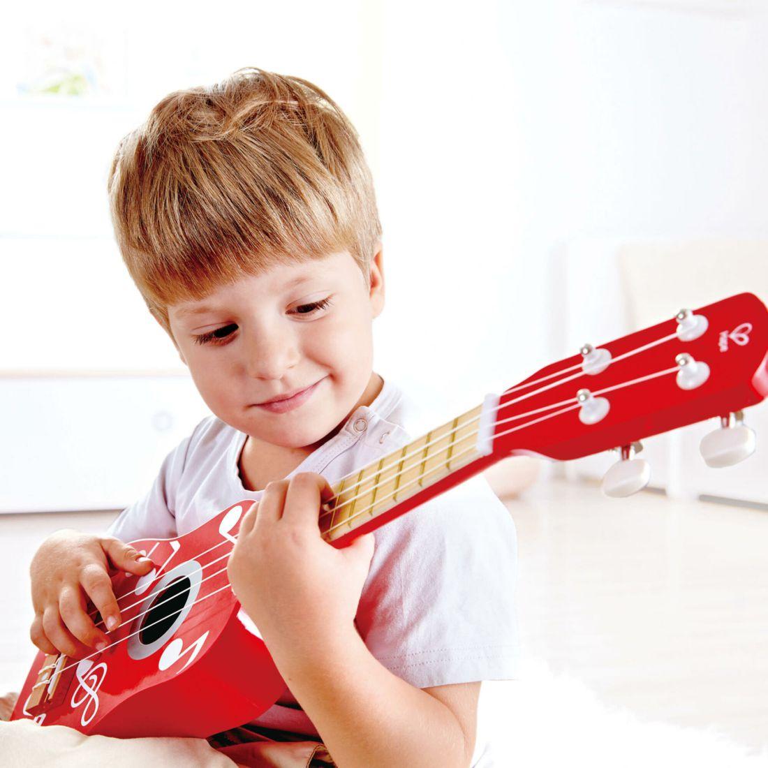 Kid’S Wooden 21" Toy Ukulele In Red For Toddlers | Musical Kids Multi