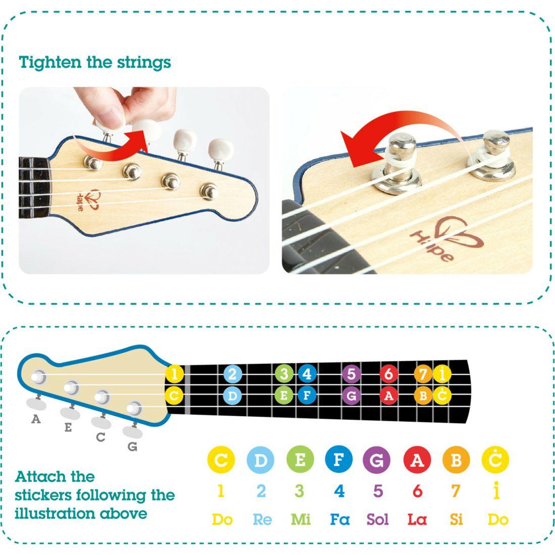 Learn With Lights Kid’S Electronic Ukulele In Blue | Musical Kids Multi