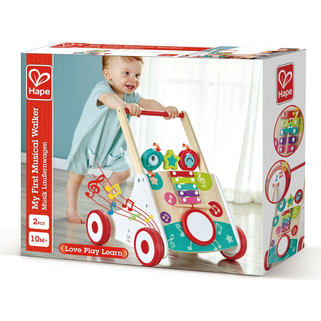 My First Musical Walker Wooden Push & Pull Learning Toy | Musical Kids Multi